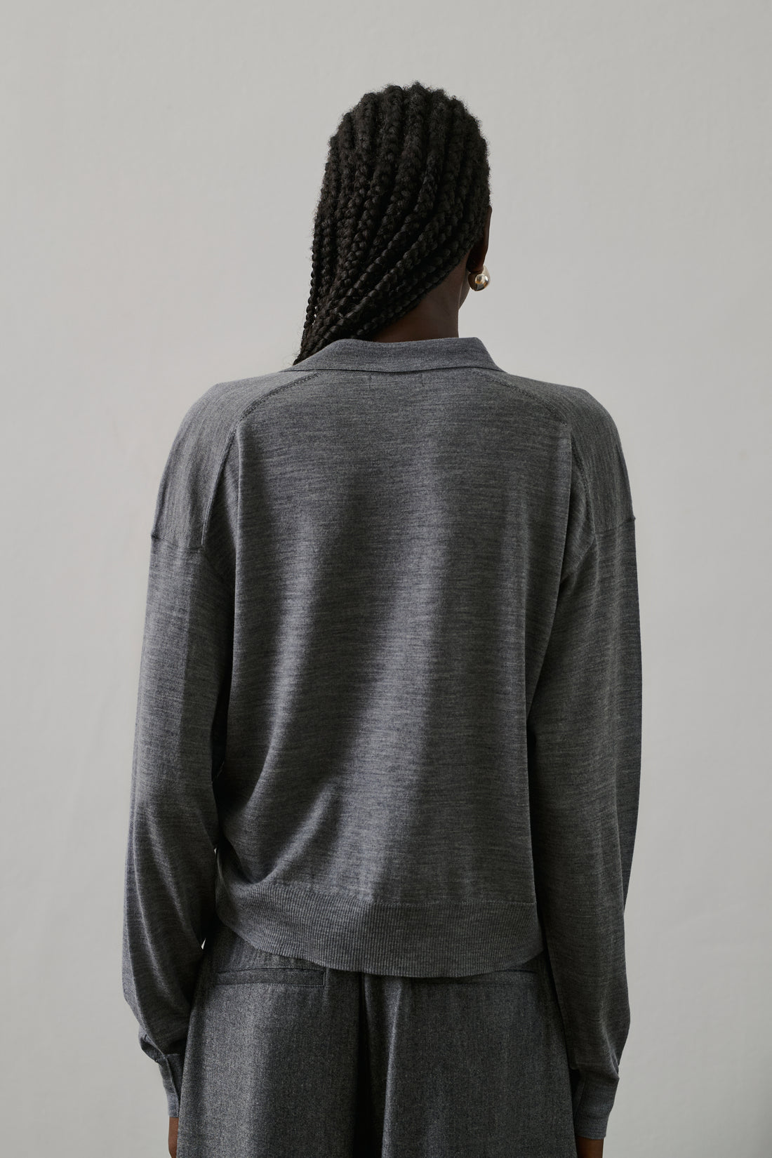 Polo Fleming - Gris Chiné - Laine - Femme