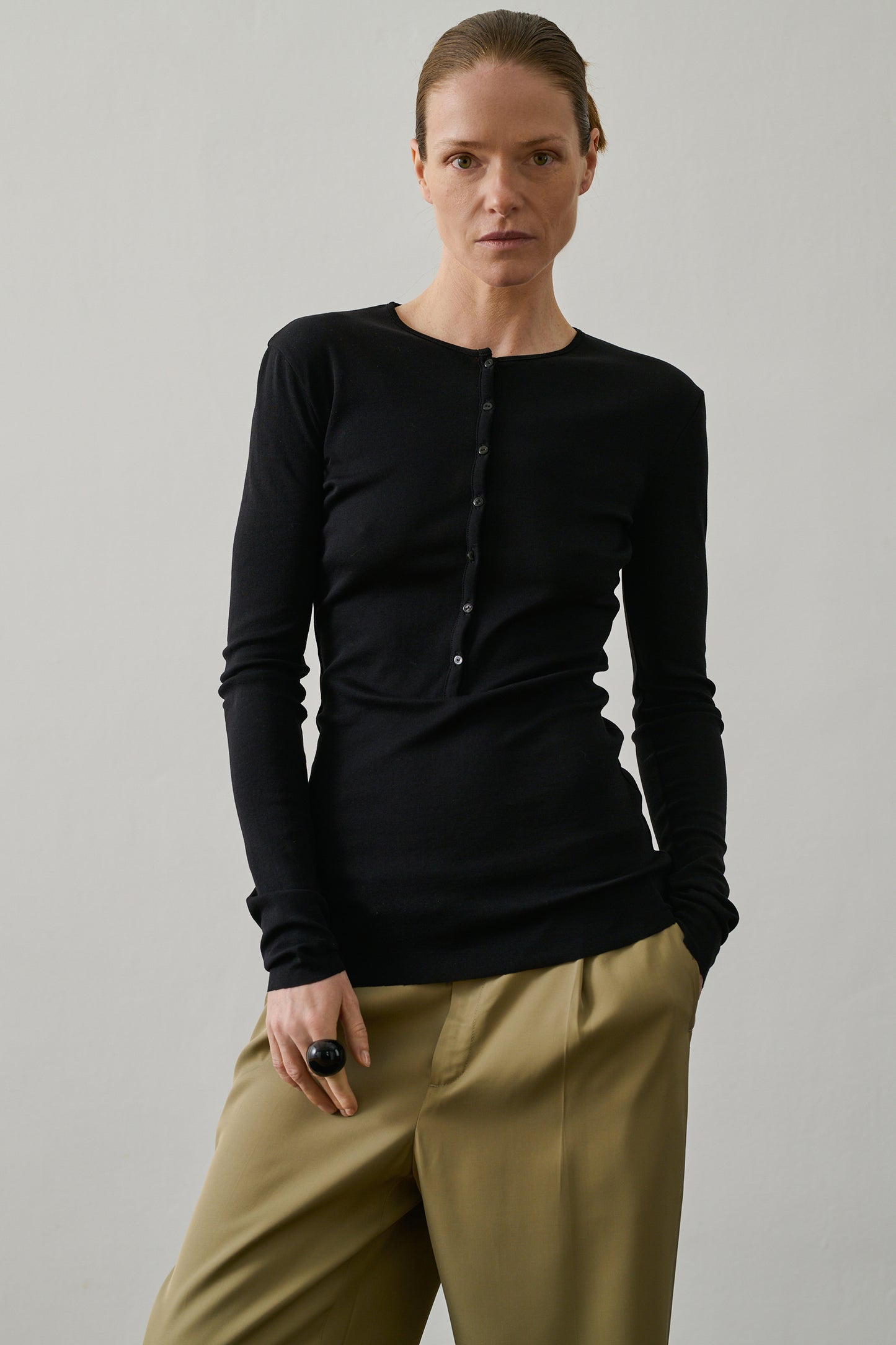 T-shirt Pernille - Noir - Coton - Femme