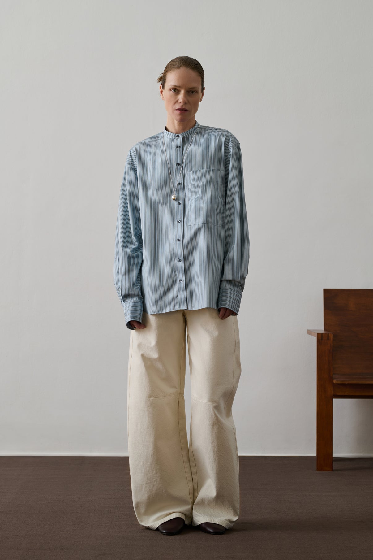 Chemise Formentera - Bleu Ciel/Noir - Coton - Femme vue 1