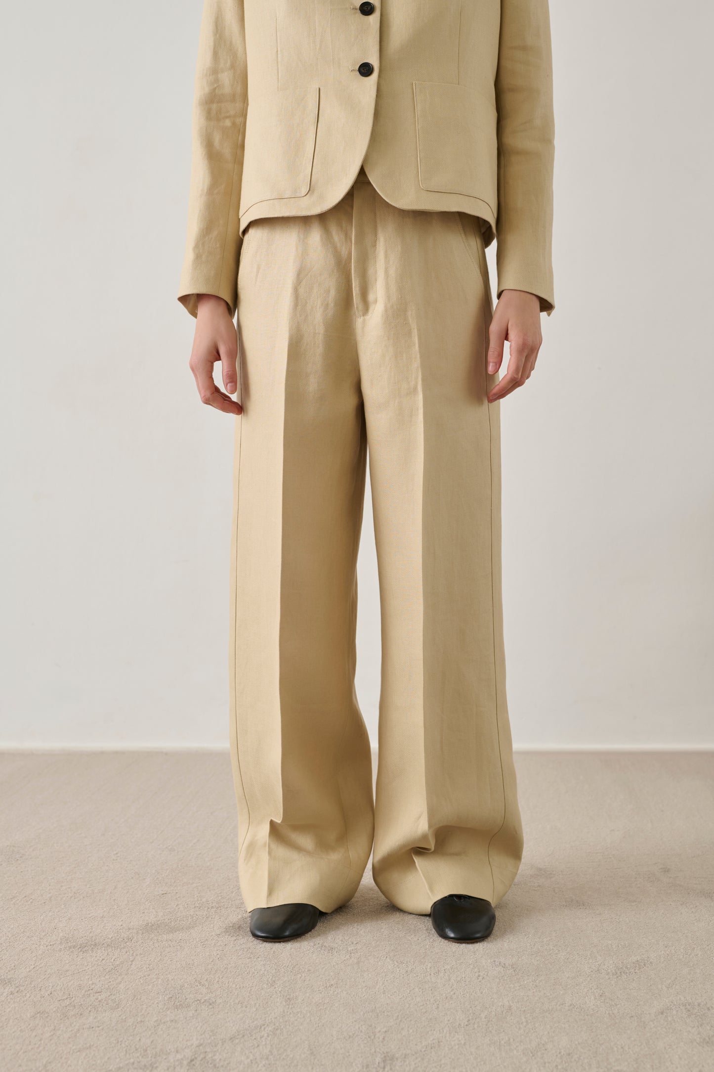 Pantalon Hippolyte - Beige Poudre - Lin - Femme