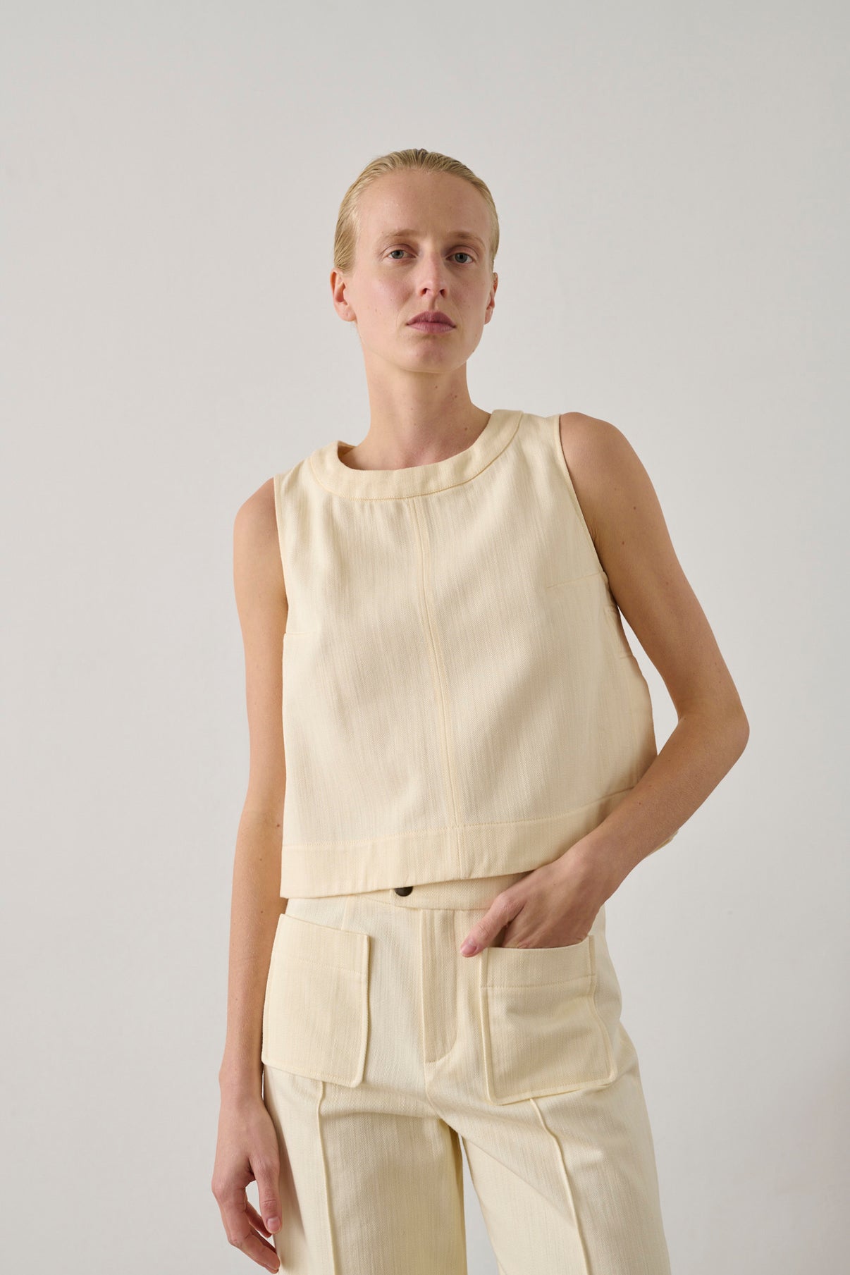 Top Pampa - Ecru - Coton - Femme vue 1