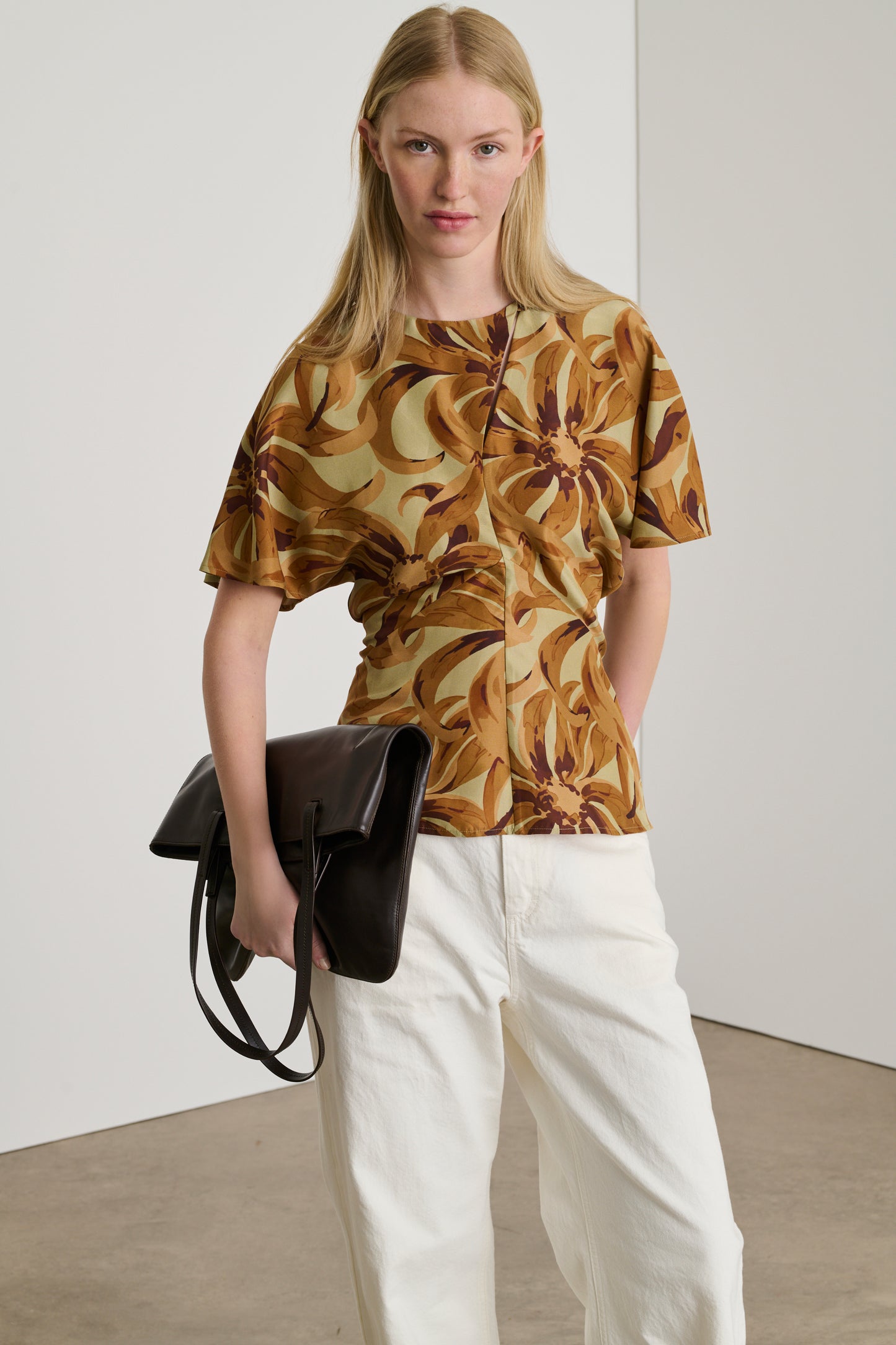 Blouse Embrun - Orange/Argile - Soie - Femme